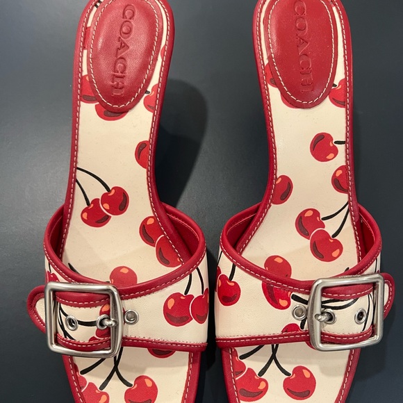 Coach Red Cherry Women's Sandals New - Picture 1 of 4